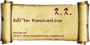 Kóhn Konstantina névjegykártya